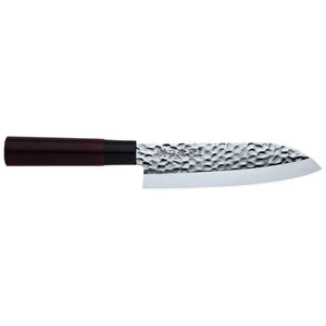 Japans Santoku Mes Gehamerd Zwart - 16.5cm